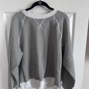 American Eagle women’s green striped sweatshirt size medium